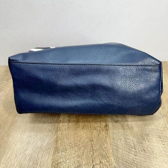 Fossil Lane Satchel Handbag Sea Pink Zebra Stripe Double Handle Zipper Pockets - Picture 14 of 16